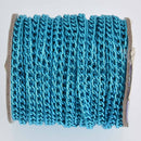 1 yard Bright Blue Aluminum Chain, Curb Link 6x3.6mm, fch1228a