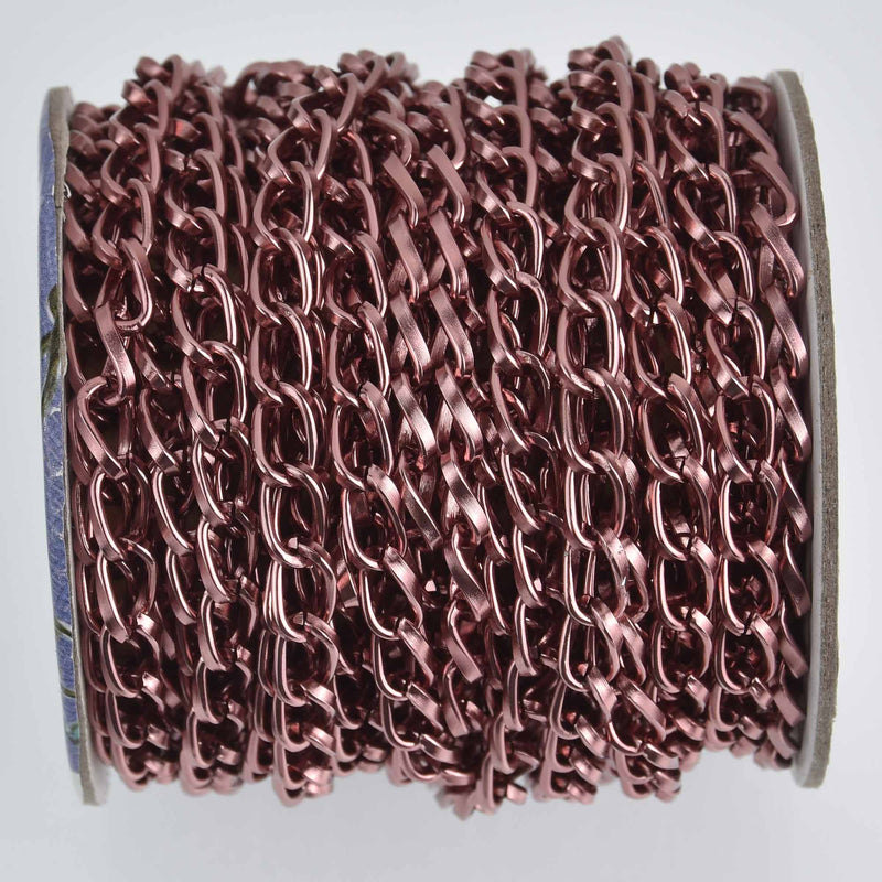 20 feet Maroon Aluminum Chain, Curb Link 9x5mm, fch1233b