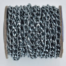 1 yard Steel Blue Aluminum Chain, Curb Link 9x5mm, fch1237a