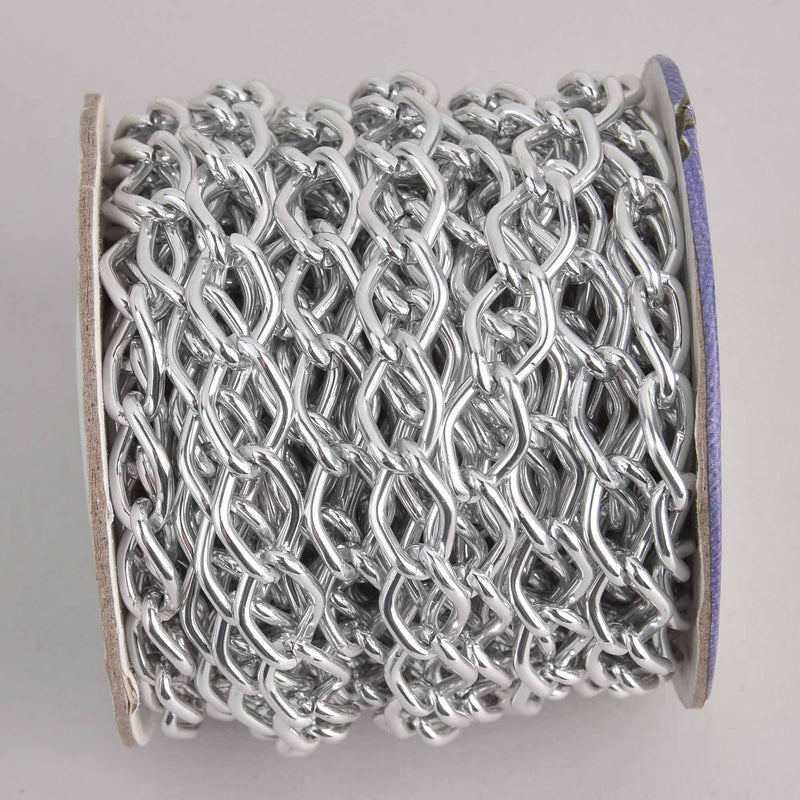 1 yard Silver Aluminum Chain, Curb Link 14x9mm, fch1242a