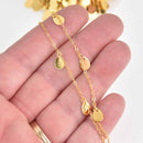 1 yard Teardrop Cable Link Chain, Gold, Brass Shaker Chain, Fch1253a