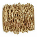 1 yard Gold Plated Paperclip Chain, MATTE Skinny Oval Links are 11x4mm fch1272a