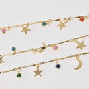 Gold Dot Chain, Rainbow Enamel Flowers, Anklet Chain, Bracelet Chain, Charm Chain fch1273