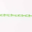 1 yard Green U Link Chain, Enamel Coated, chunky 16mm links, fch1278a