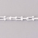 1 yard White U Link Chain, Enamel Coated, chunky 16mm links, fch1280a