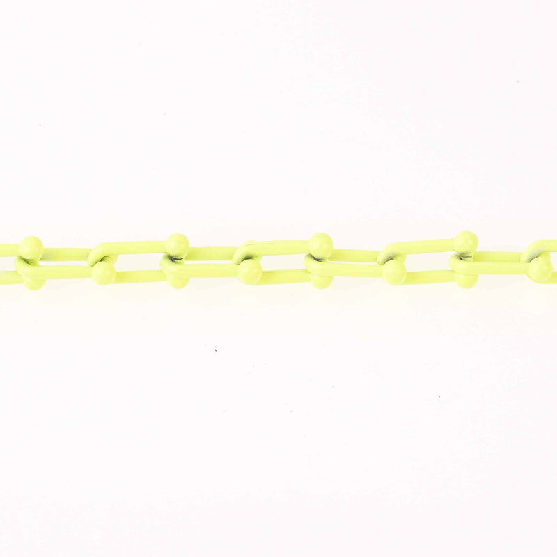 1 yard Yellow U Link Chain, Enamel Coated, chunky 16mm links, fch1281a