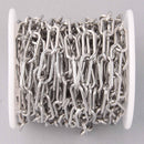 15 feet Paperclip Chain, Stainless Steel Skinny Oval Links are 17x7mm fch1282b