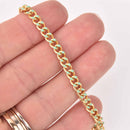 1 yard Green Chain, Enamel Coated and Gold Plated, Curb Link, 6mm links, fch1284a