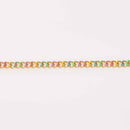 1 yard Multicolor Chain, Pastel Colors Enamel Coated, Gold Plated Curb Link, 6mm links, fch1285a