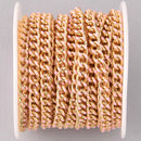 1 yard Pink Chain, Enamel Coated and Gold Plated, Curb Link, 6mm links, fch1286a