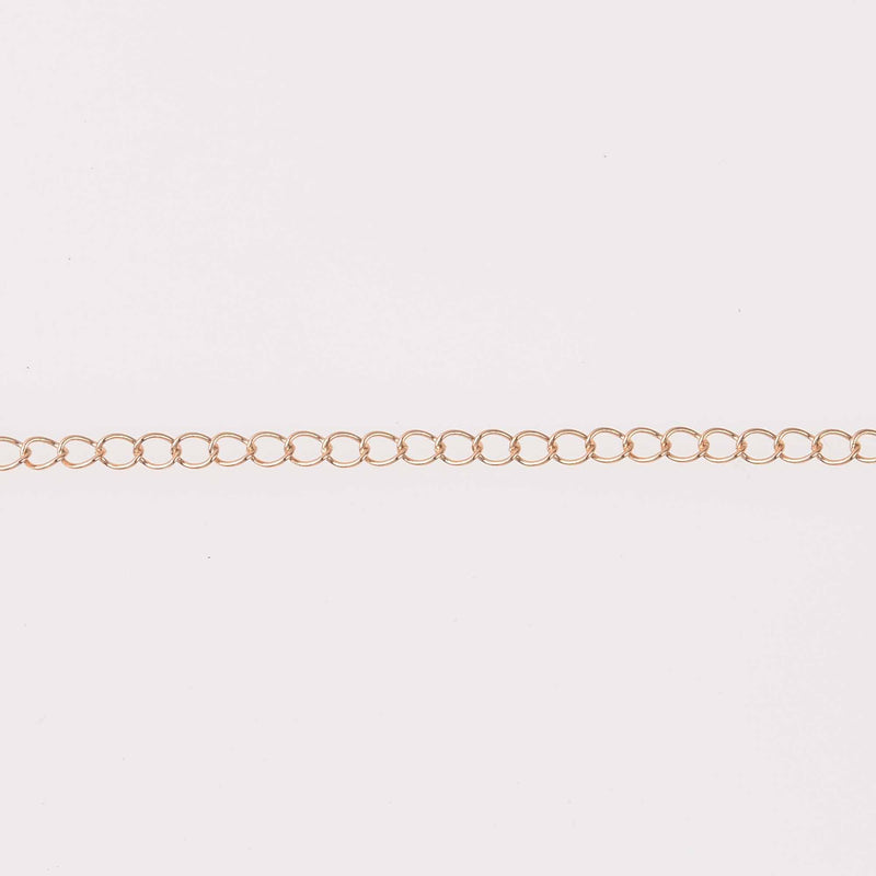 1 yard LIGHT GOLD Curb Link Chain, 18kt gold plated, links are 5mm long, fch1291a