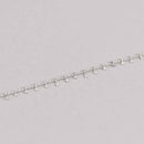 1 yard Silver STAR Chain Real White Gold Plated tarnish resistant fch1295a