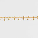 1 yard Gold STAR Chain Real Gold Plated tarnish resistant fch1296a