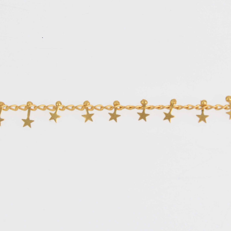 1 yard Gold STAR Chain Real Gold Plated tarnish resistant fch1296a