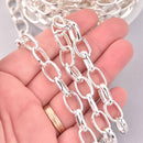 1 yard Silver Link Chain, oval cable links are 14x10mm fch1297a