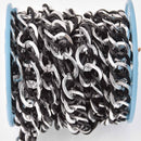 1 yard Black and Silver Link Chain, double curb links are 20x16mm fch1298a