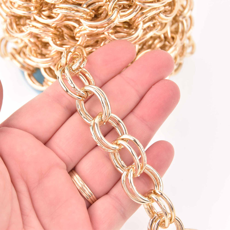 1 yard Light Gold Link Chain, double links are 21x17mm fch1300a