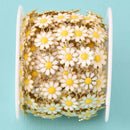 1 yard Gold Daisy Chain, White Enamel Flowers, Anklet Chain, Bracelet Chain, fch1301a