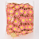1 yard Gold Daisy Chain, Pink Enamel Flowers, Anklet Chain, Bracelet Chain, fch1302a
