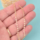 1 yard Gold Plated Paperclip Chain, Clear AB Beaded Chain, fch1307a