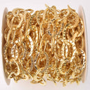 Gold Plate Oval Hammered Link Chain, links are 21x14mm fch1310