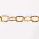 Gold Plate Oval Hammered Link Chain, links are 21x14mm fch1310