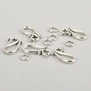 10 Sets Antique Silver Metal S Clasps with Soldered Ring, fcl0111