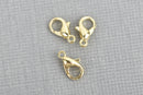 100 bulk package 14K gold plated lobster clasps, 10mm x 6mm, fcl0197