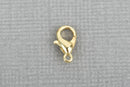 100 bulk package 14K gold plated lobster clasps, 10mm x 6mm, fcl0197