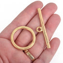 Matte Gold Toggle Clasps, large hammered metal plated, Large Focal Clasp fcl0262
