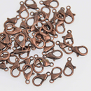 50 Antiqued COPPER Tone Lobster Clasps  10mm fcl0465