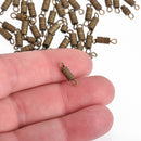 50 Bronze Barrel Screw Clasps 15x4mm fcl0266