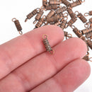 50 Copper Barrel Screw Clasps 15x4mm fcl0267