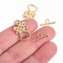 2 Sets GOLD CELTIC KNOT Toggle Clasps fcl0269