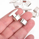 5 Sets Silver End Cap Hook and Eye Clasps for 4mm leather cord fcl0277