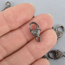 Gunmetal Fancy HEART LOBSTER Clasps Heart Design 17mm fcl0284a