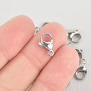 10 SILVER Stainless Steel Lobster Clasps, 11mm x 7mm, FCL0292