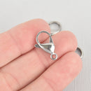 5 SILVER Stainless Steel Lobster Clasps, 19mm x 12mm, FCL0293