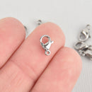 10 SILVER Stainless Steel Lobster Clasps, 10mm x 6mm, FCL0295