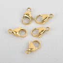 5 GOLD Stainless Steel Lobster Clasps Findings 15x9mm fcl0300