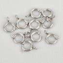 Silver Tone 7mm Spring Ring Clasps, fcl0303a