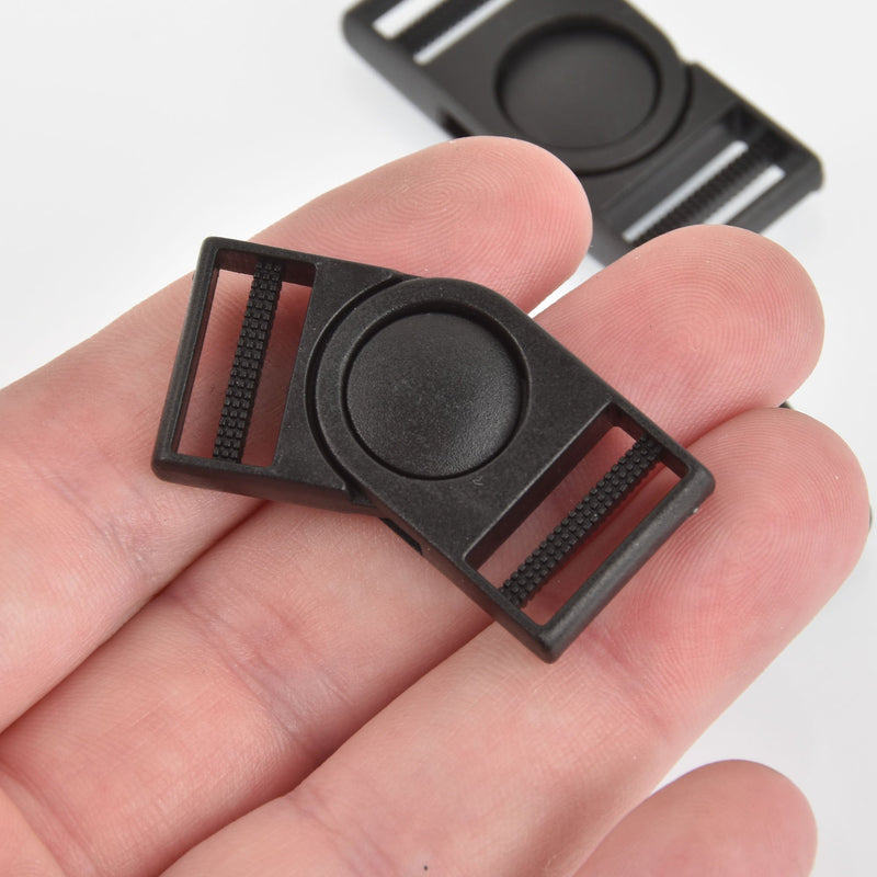 3 Black Paracord Swivel Buckles, 1-1/2" x 3/4" fcl0312