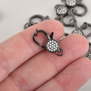 Black Micro Pave Lobster Clasp 20mm fcl0321