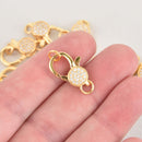 Gold Micro Pave Lobster Clasp 20mm fcl0324