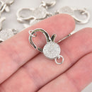 Silver Micro Pave Lobster Clasp 25mm fcl0325