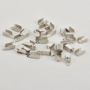 20 Silver Cord Crimp Ends, Bail Findings, fcl0331