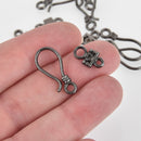 Gunmetal Hook Eye Clasps, 23x10mm, hook and eye design fcl0333