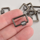 CZ Black Micro Pave Carabiner Clasp, Rectangle with Screw Clasp, 22mm fcl0358