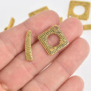 5 Sets Gold Toggle Clasps, Square, fcl0375
