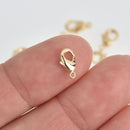 10 LIGHT GOLD Lobster Clasps Findings, 10mm, fcl0376